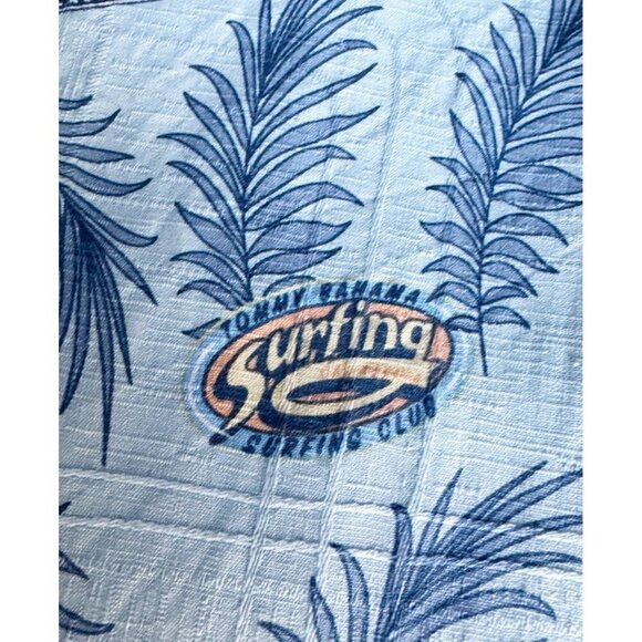 Tommy Bahama Men's Sz M Light Blue Surf Surfing Woodie Short Sleeve Button Shirt - Picture 11 of 13